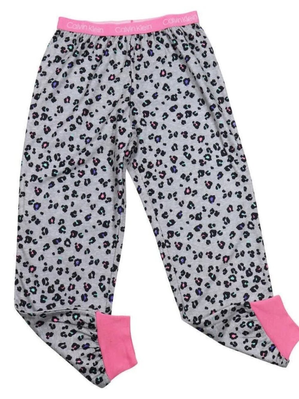 Calvin Klein Girl's Grey Sleep Joggers Loungewear size S (7/8) - set of 2 - NWT